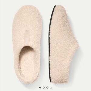 Cream Slip-On Fleece Slippers